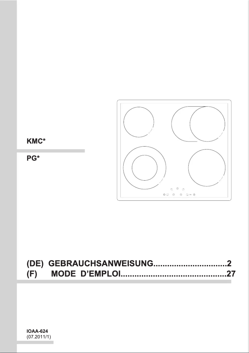Page n°1 - Manuel utilisateur Amica KMC 13284 E
