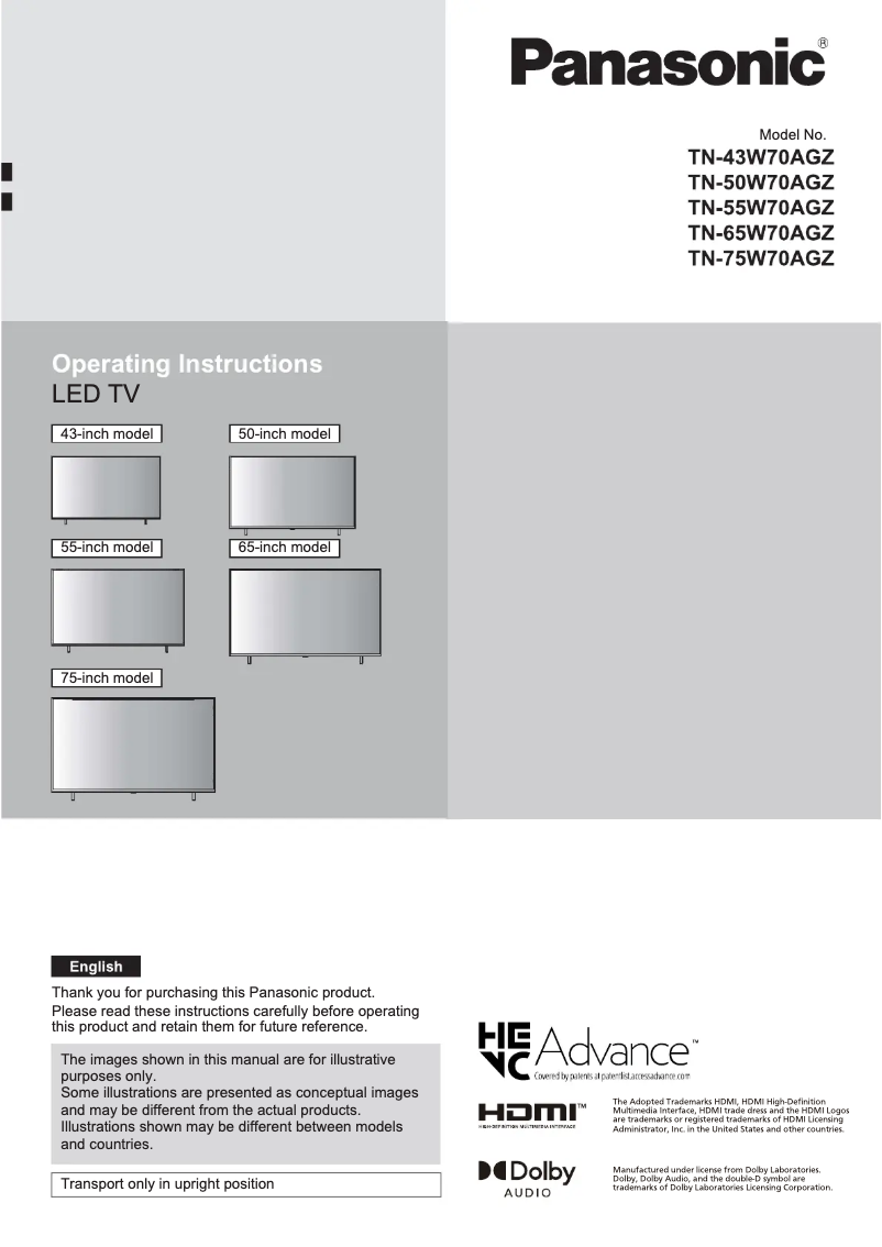 Image de la première page du manuel de l'appareil TN-65W70AGZ