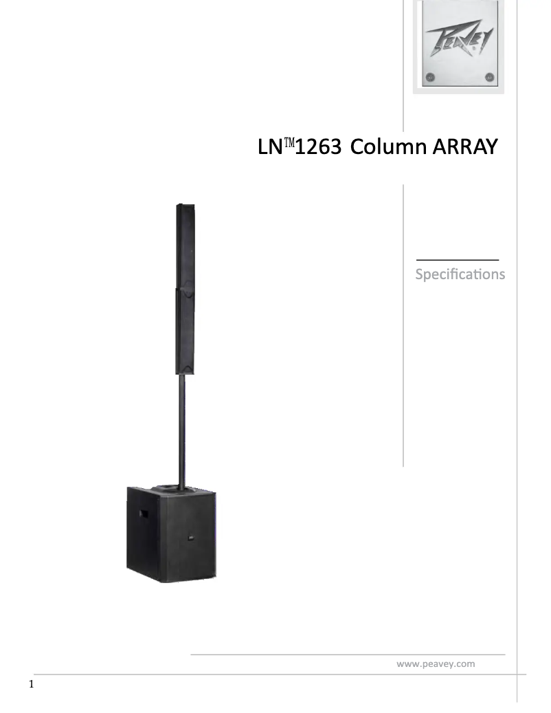 Page n°1 - Manuel utilisateur Peavey LN 1263