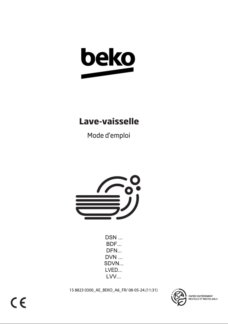 Page 1 de la notice Manuel utilisateur Beko LVV1347W