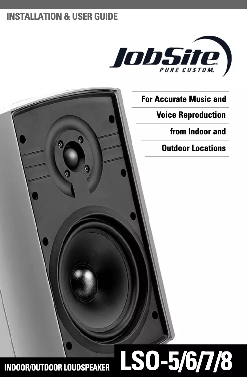 Page 1 de la notice Manuel utilisateur JobSite LSO-5