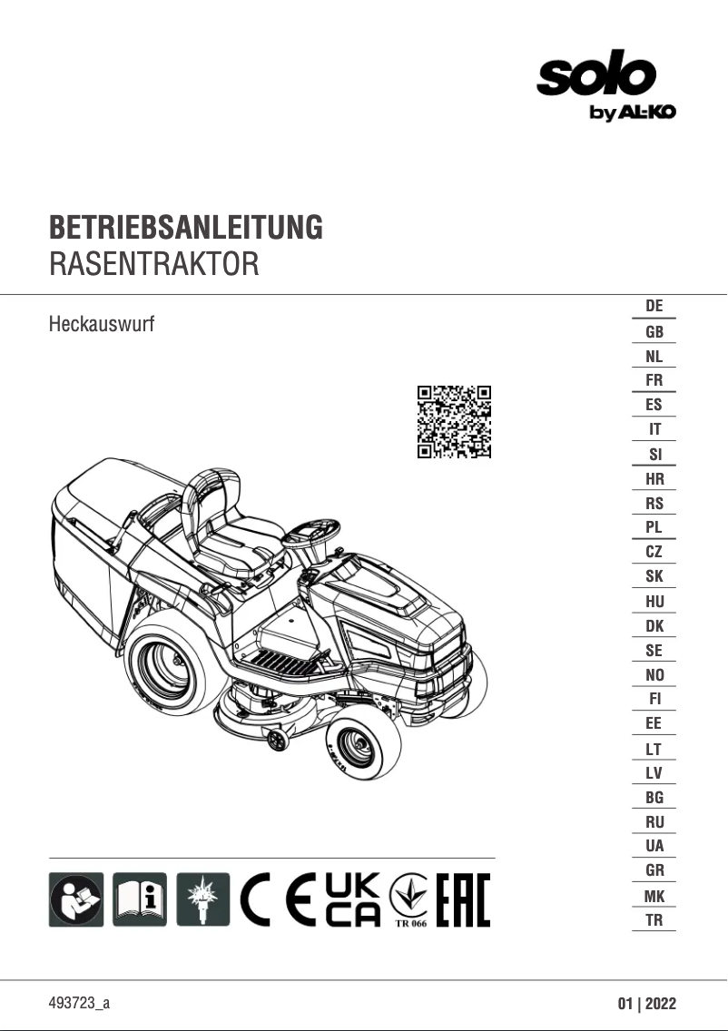 Page 1 de la notice Manuel utilisateur AL-KO Solo T 23-125.2 HD V2 SD