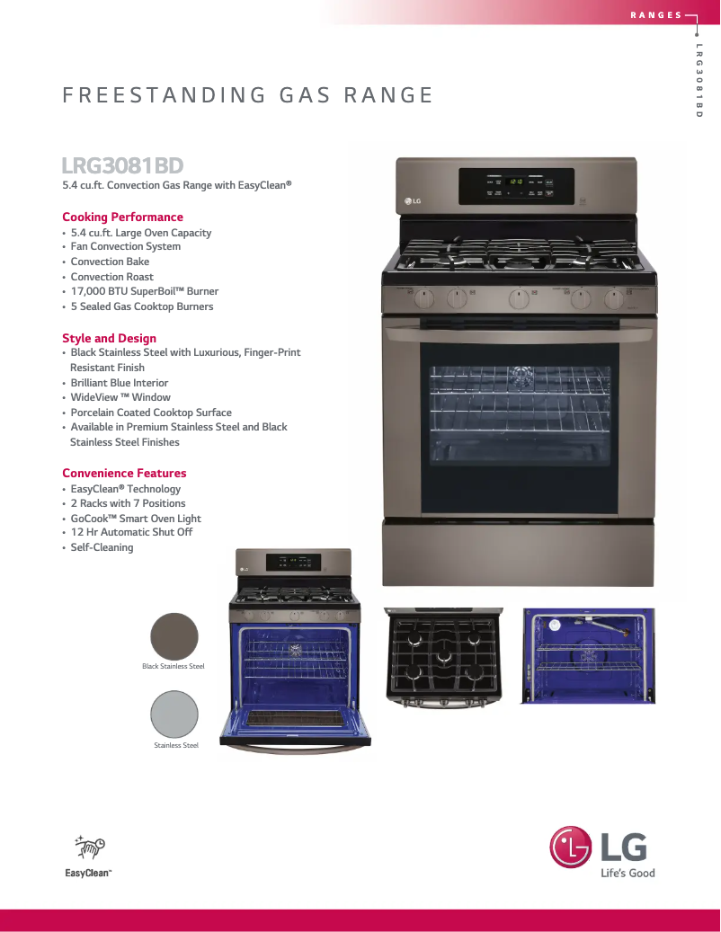 Página 1 del manual Ficha técnica LG LRG3081BD