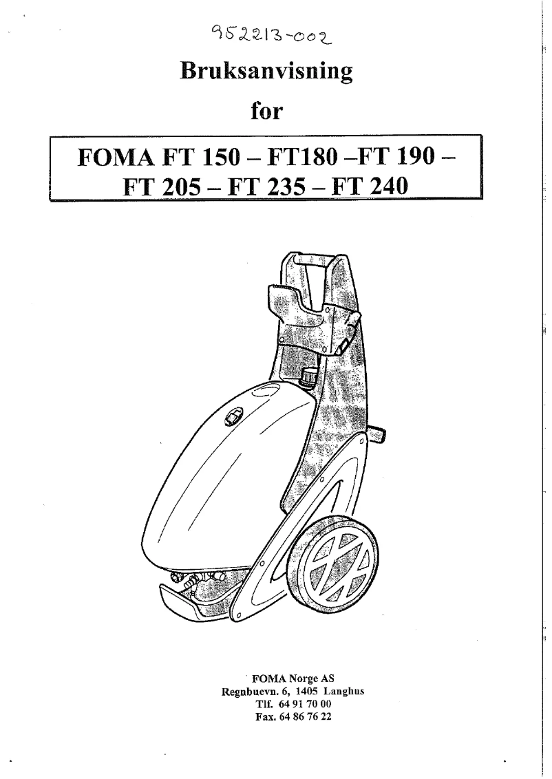 Page n°1 - Manuel utilisateur FOMA FT205