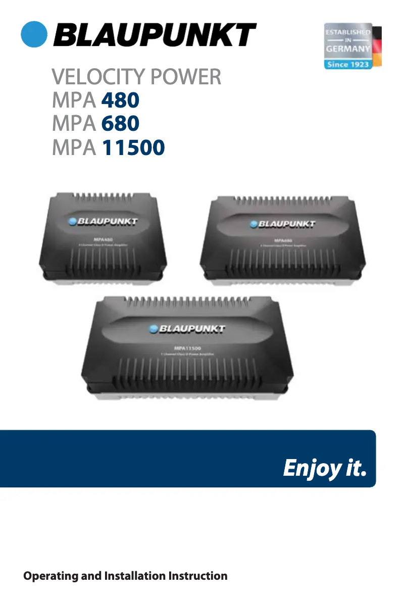 Page 1 de la notice Manuel utilisateur Blaupunkt Velocity Power MPA 680