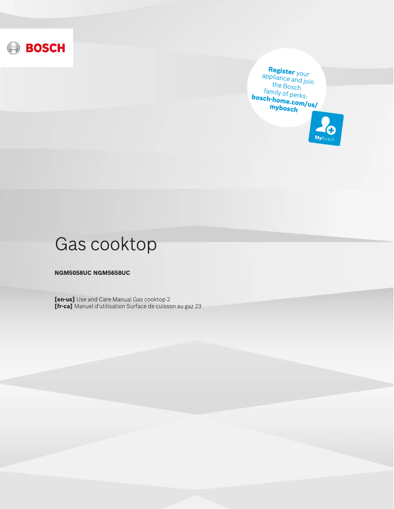 Page 1 de la notice Manuel utilisateur Bosch NGM5658UC