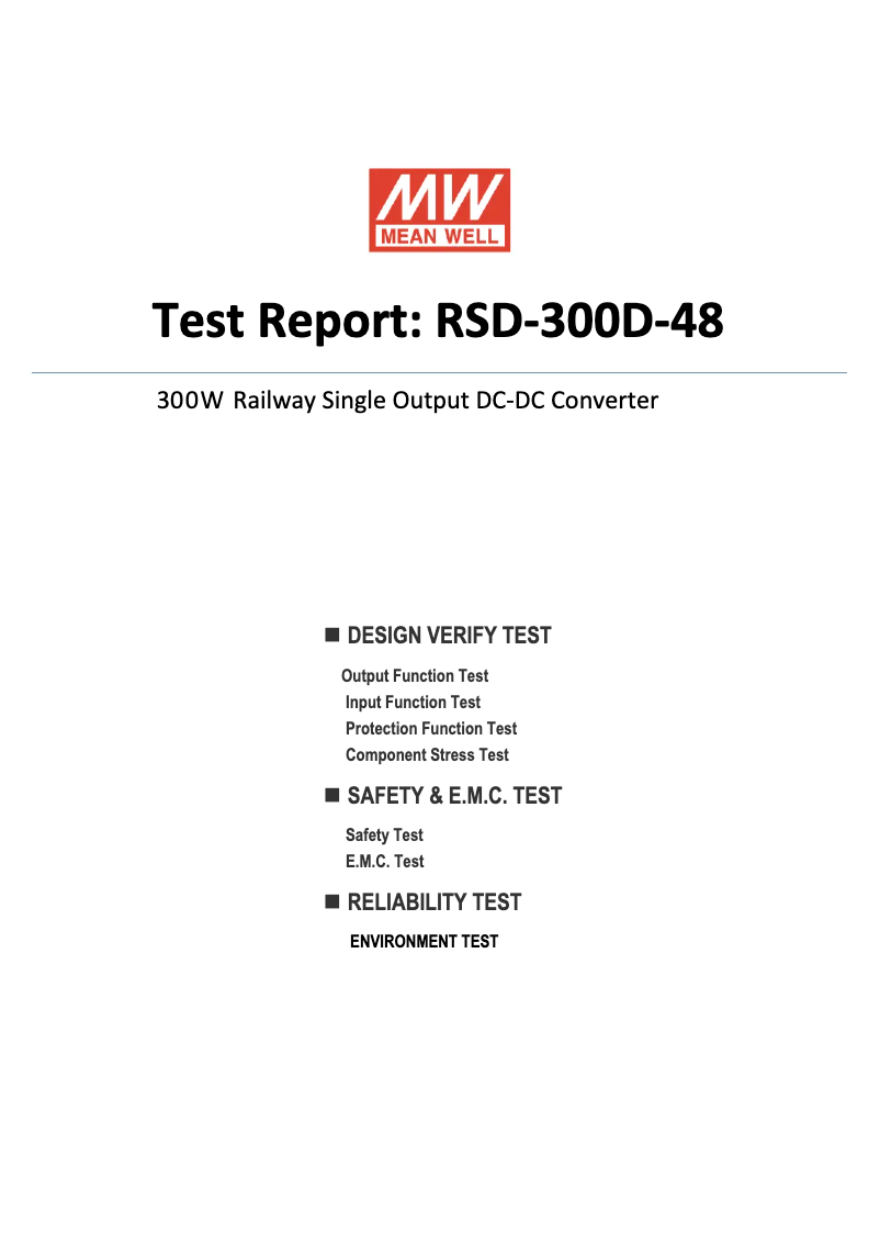 Page n°1 - Fiche technique Mean Well RSD-300D-48
