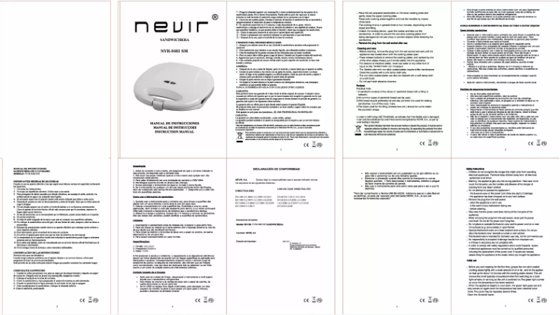 Page n°1 - Manuel utilisateur Nevir NVR-9483 SM