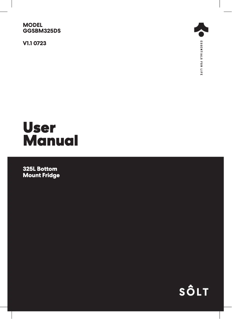 Page n°1 - Manuel utilisateur Sôlt GGSBM325DS