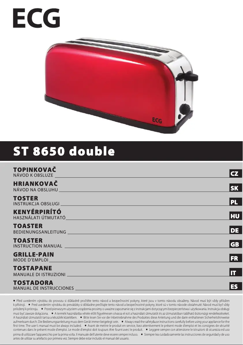 Image de la première page du manuel de l'appareil ST 8650 double
