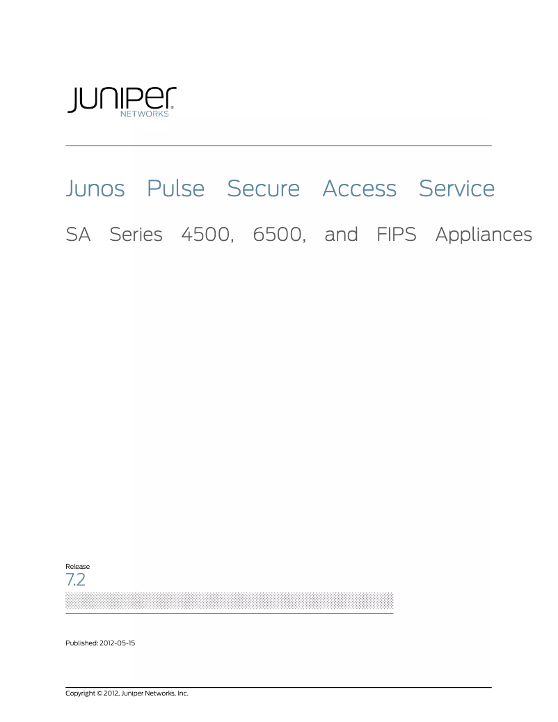 Page n°1 - Manuel utilisateur Juniper SA6500FIPS