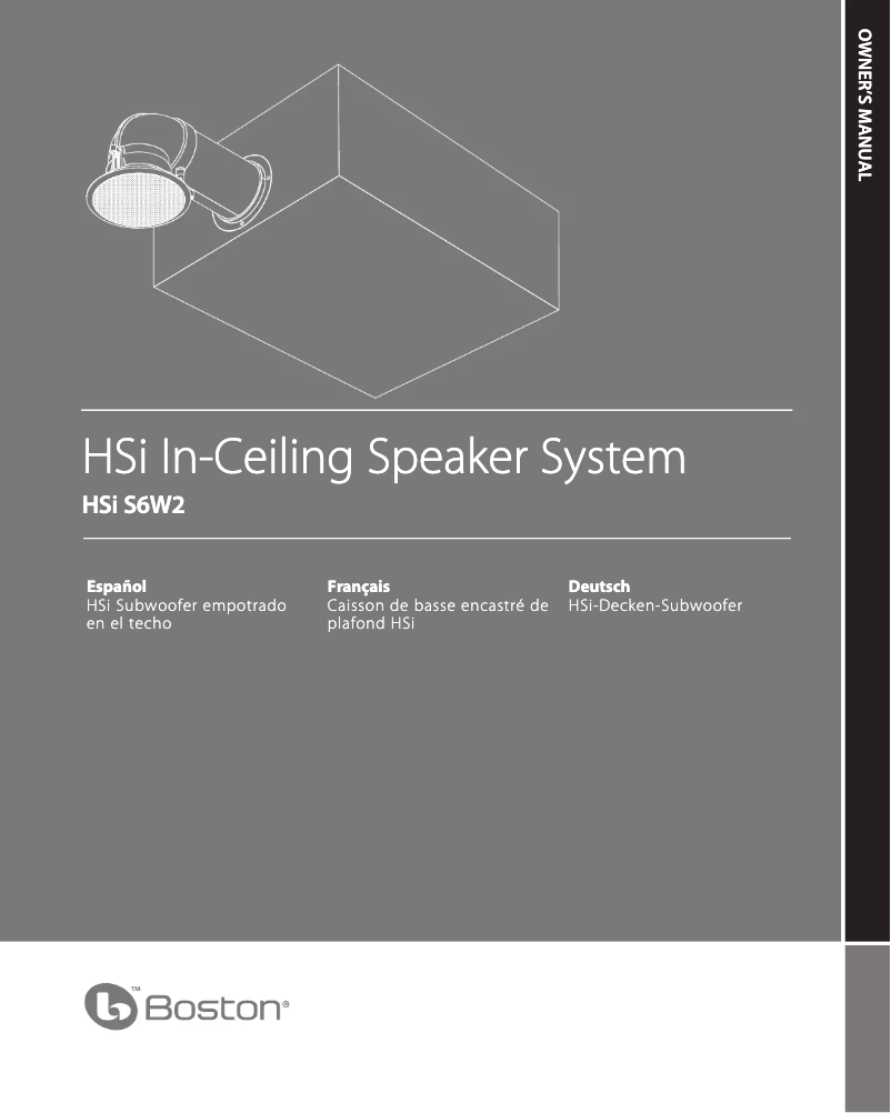 Page 1 de la notice Manuel utilisateur Boston Acoustics HSi S6W2