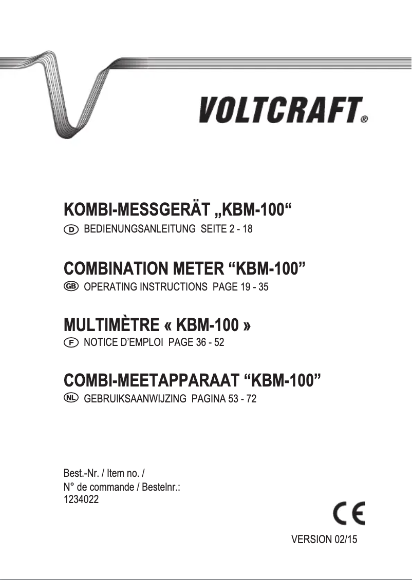 Image de la première page du manuel de l'appareil KBM-100