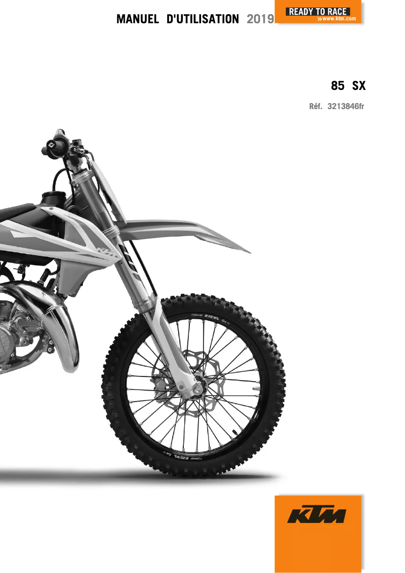 Page 1 de la notice Manuel utilisateur KTM 85 SX 19/16 (2019)