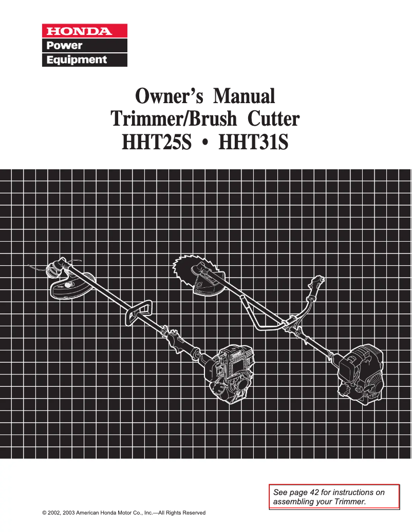 Page 1 de la notice Manuel utilisateur Honda HHT31S