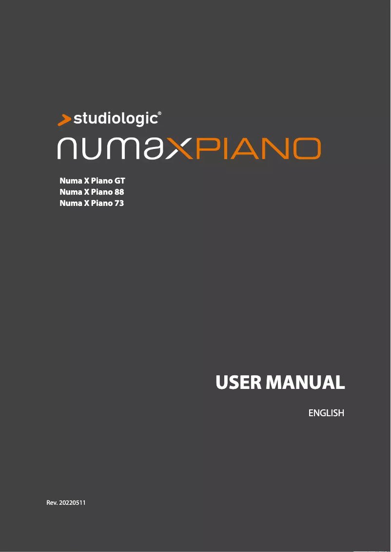 Page n°1 - Manuel utilisateur Studiologic Numa X Piano 73