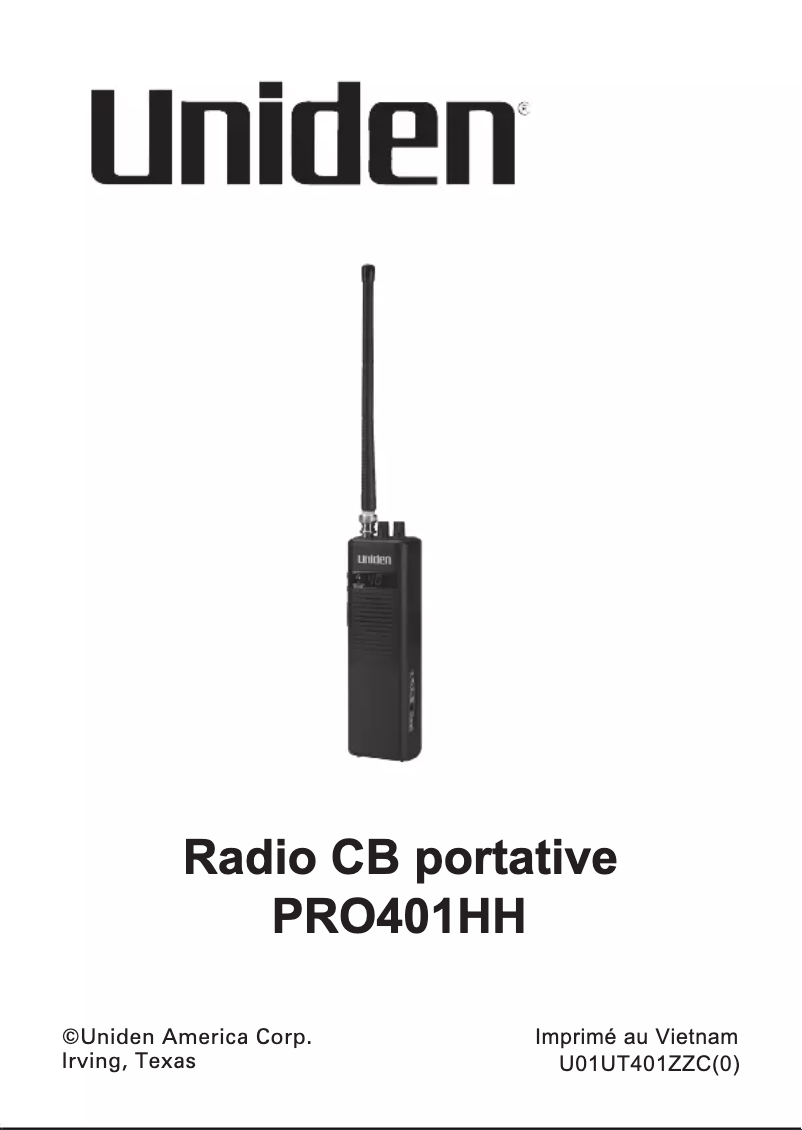 Imagen de la primera página del manual del dispositivo PRO401HH