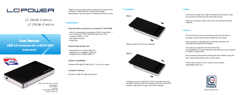 Image de la première page du manuel de l'appareil LC-25U3W-Elektra