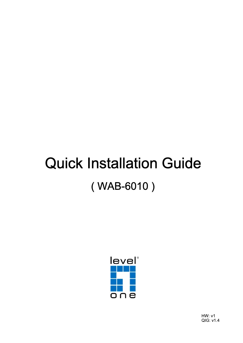 First page image of the manual for WAB-6010