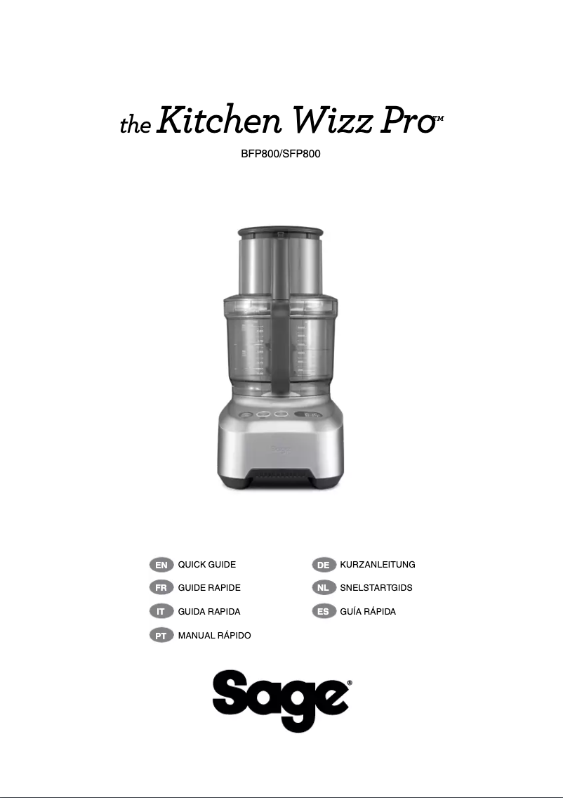 Image de la première page du manuel de l'appareil the Kitchen Wizz Pro BFP80