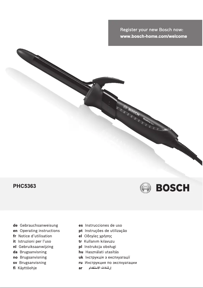 Page n°1 - Manuel utilisateur Bosch BrilliantCare PHC5363