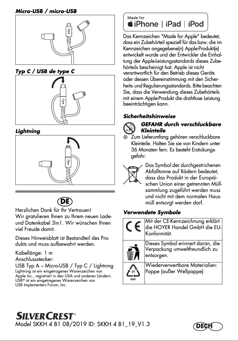 Page n°1 - Manuel utilisateur SilverCrest SLKL 1 A2