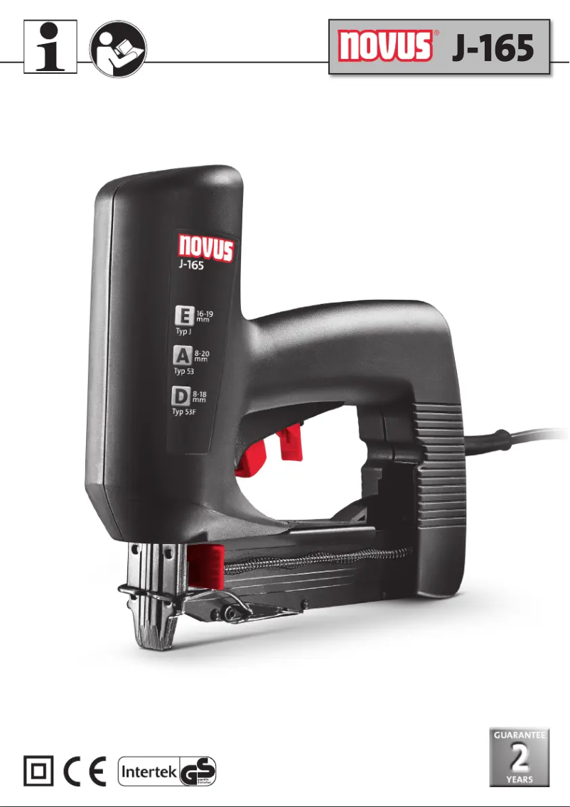 Image de la première page du manuel de l'appareil J-165