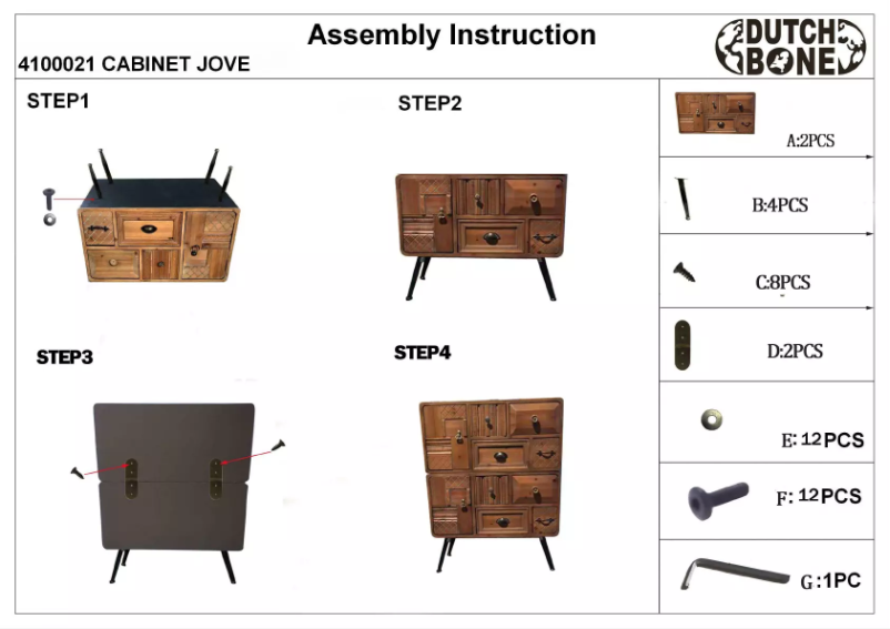 Page 1 de la notice Manuel utilisateur Dutchbone Jove