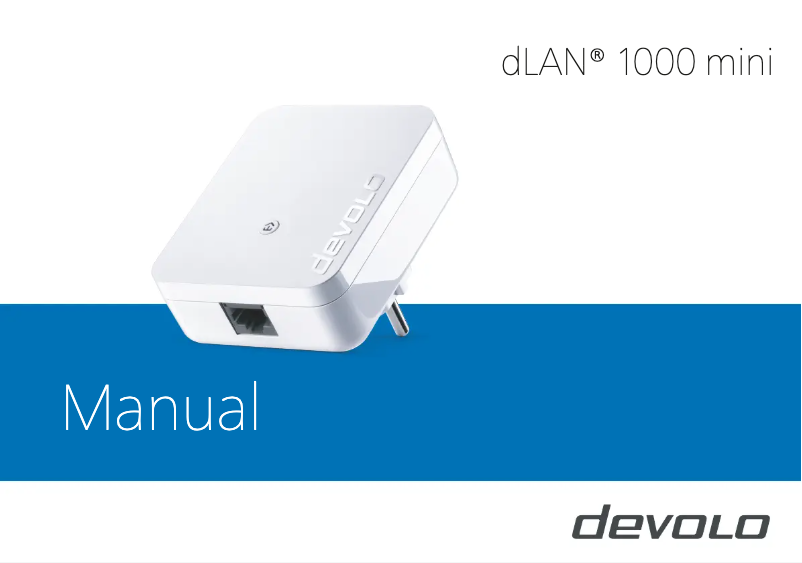 Page n°1 - Manuel utilisateur Devolo dLAN 1000 mini Starter Kit