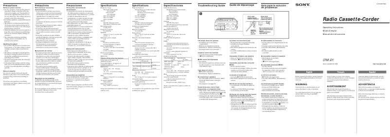 Page n°1 - Manuel utilisateur Sony CFM-D1