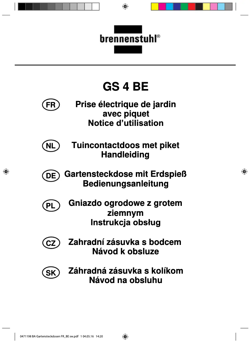 Page 1 de la notice Manuel utilisateur Brennenstuhl GS 4 BE