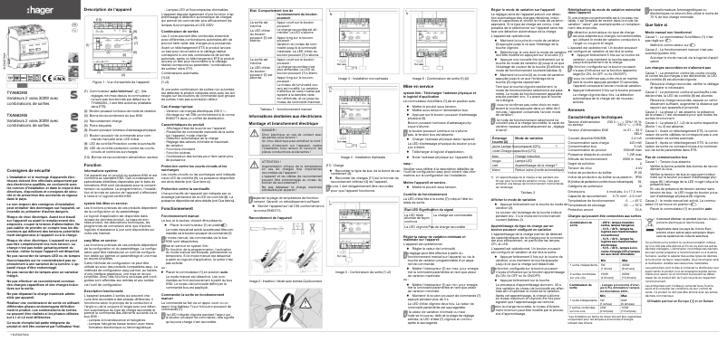 Page 1 de la notice Manuel utilisateur Hager TYA662AN