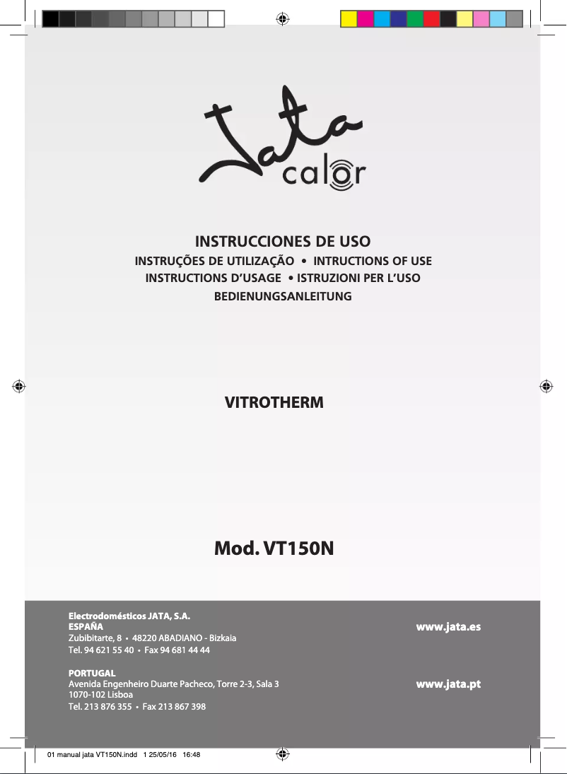 Page n°1 - Manuel utilisateur Jata VT150N