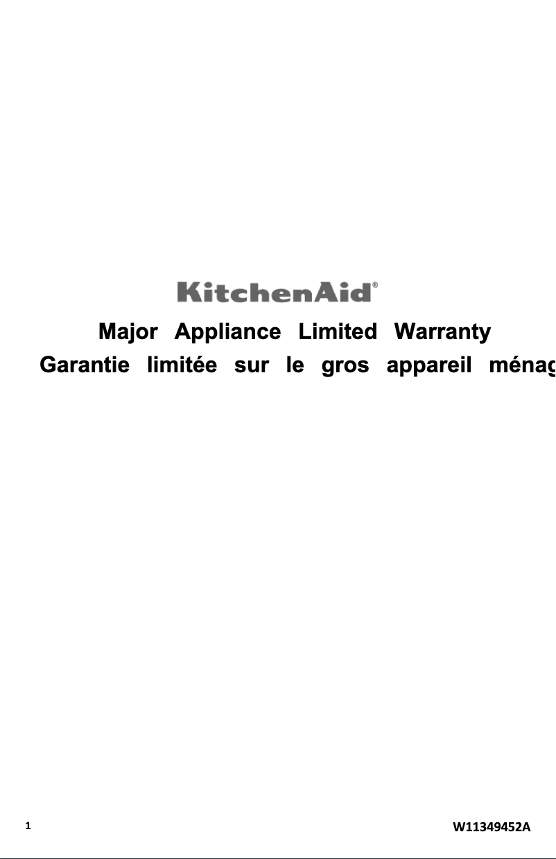 Página 1 del manual Información de garantía KitchenAid KSDB900ESS