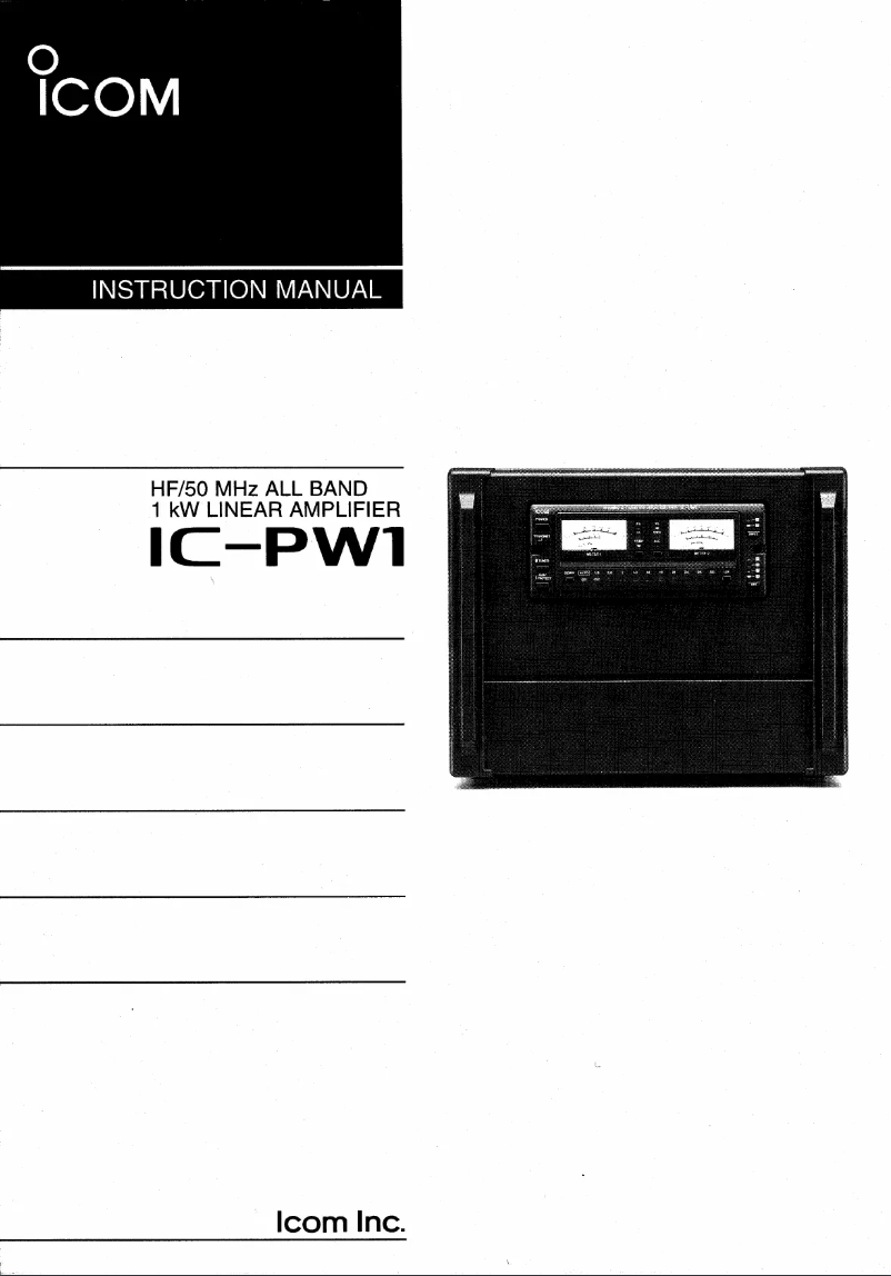 Page n°1 - Manuel utilisateur ICOM IC-PW1