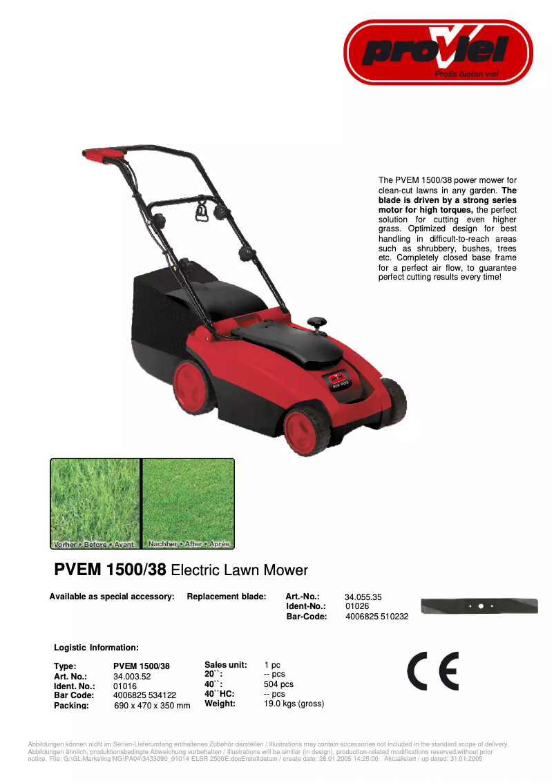 Página 1 del manual Manual de usuario Proviel PVEM 1500/38