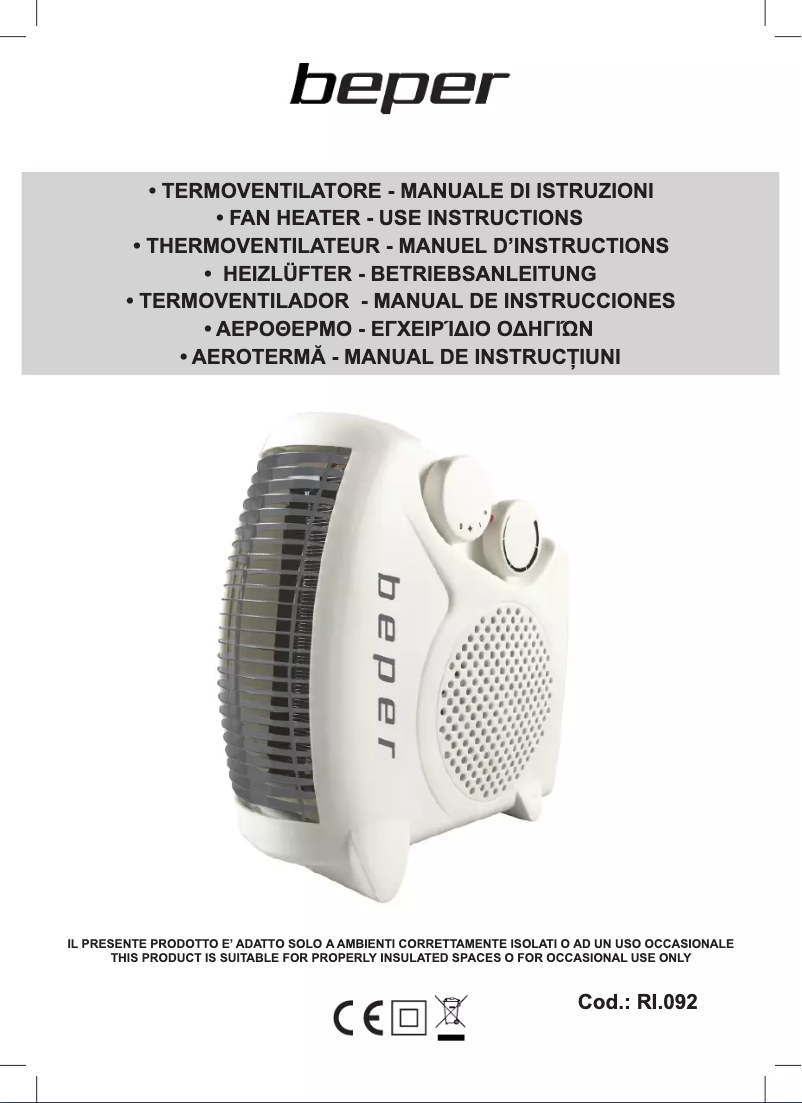 Page 1 de la notice Manuel utilisateur Beper RI.092