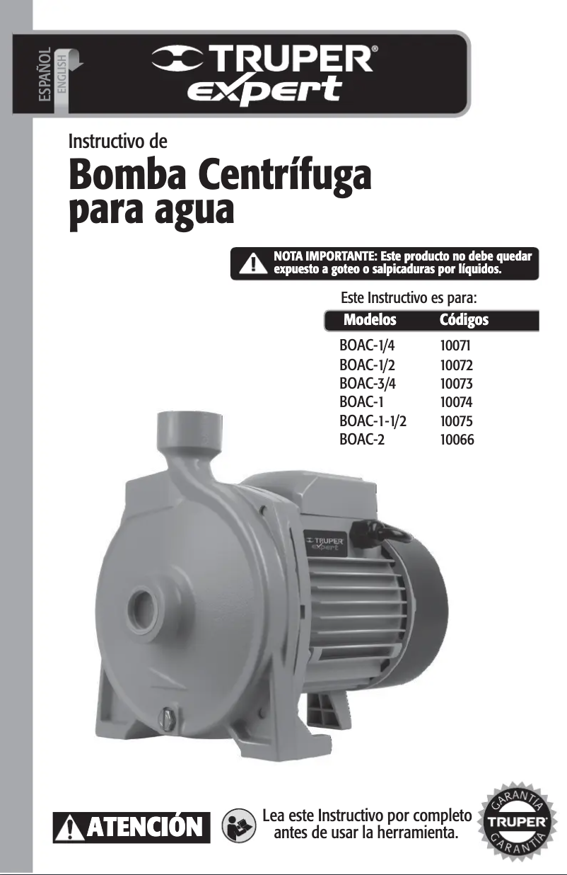 Page 1 de la notice Manuel utilisateur Truper BOAC-3/4