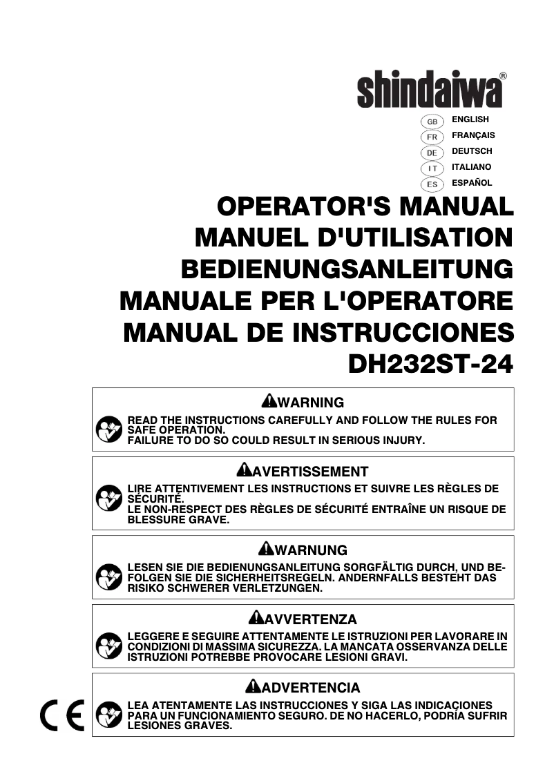 Image de la première page du manuel de l'appareil DH232ST-24