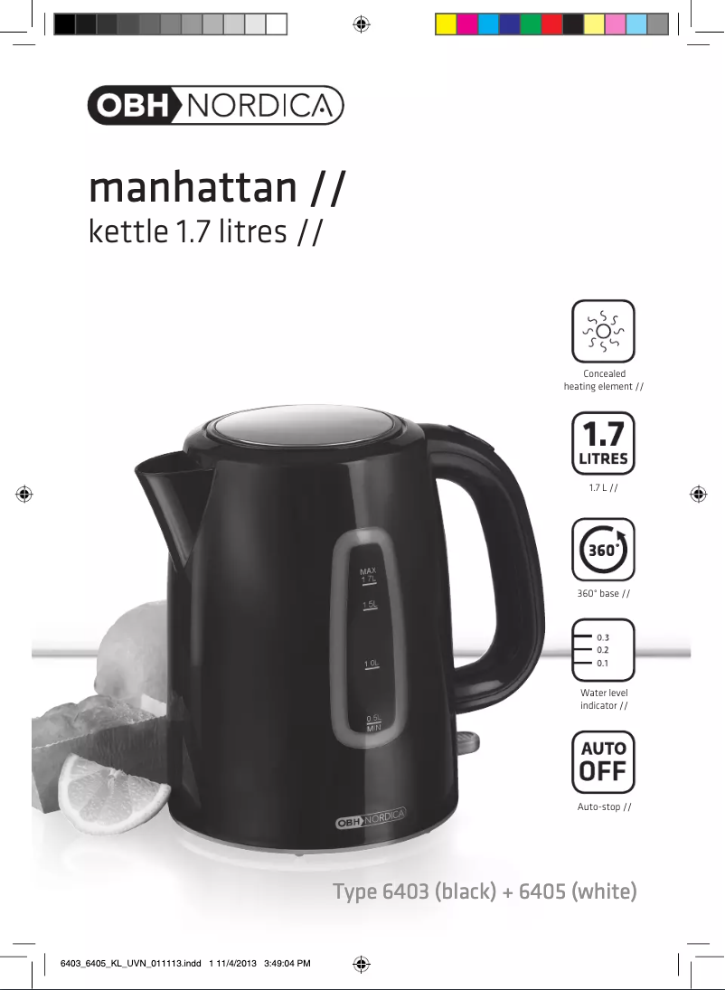 Page n°1 - Manuel utilisateur OBH Nordica Manhattan 6405