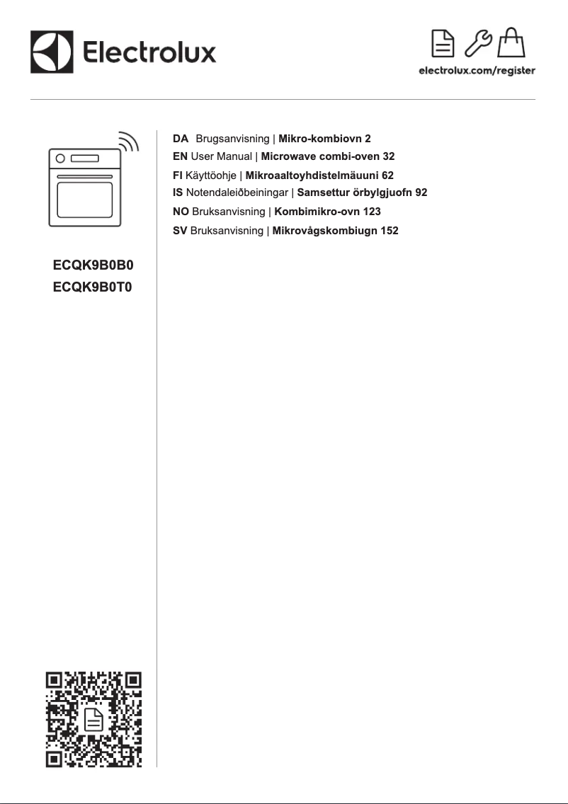 Page 1 de la notice Manuel utilisateur Electrolux ECQK9B0T0