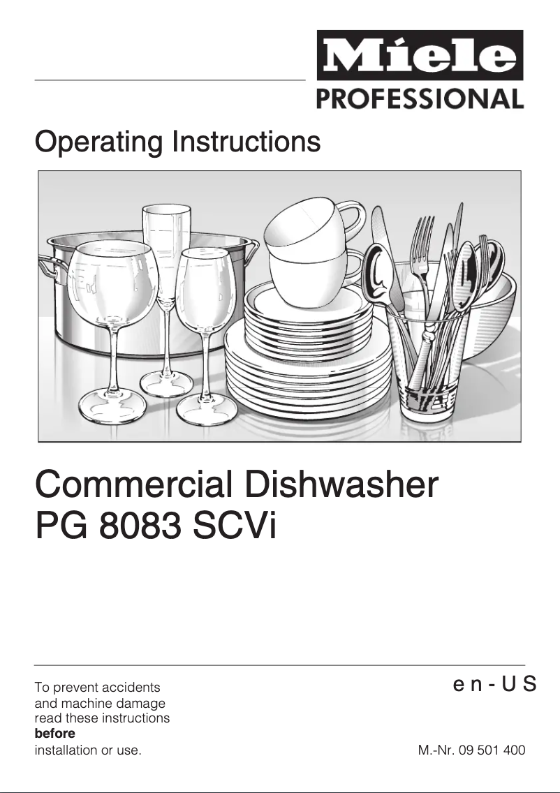 Page 1 de la notice Manuel utilisateur Miele PG 8083 SCVI