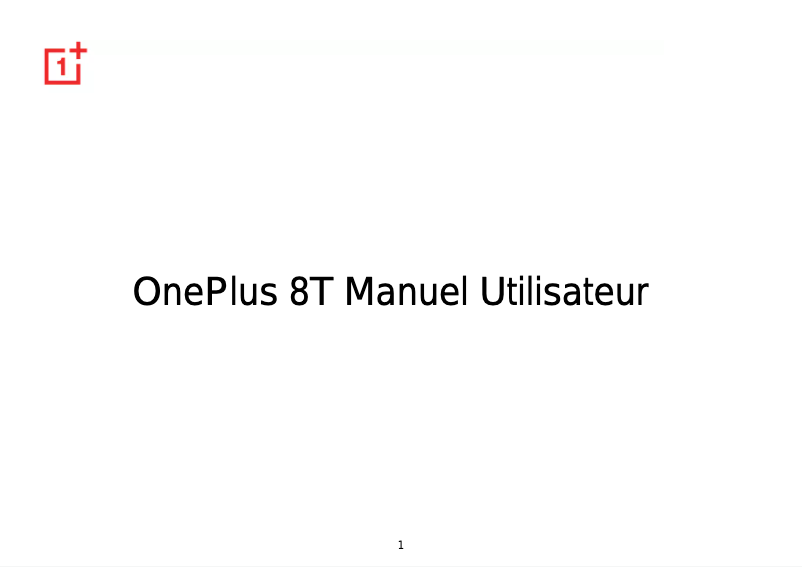 Page 1 de la notice Manuel utilisateur OnePlus 8T