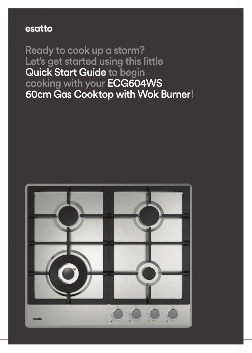 Page 1 de la notice Guide de démarrage rapide Esatto ECG604WS
