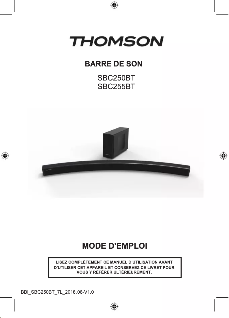 Página 1 del manual Manual de usuario Thomson SBC250BT