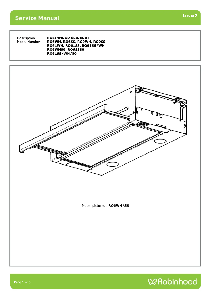 Page 1 de la notice Manuel utilisateur Robinhood RO 900