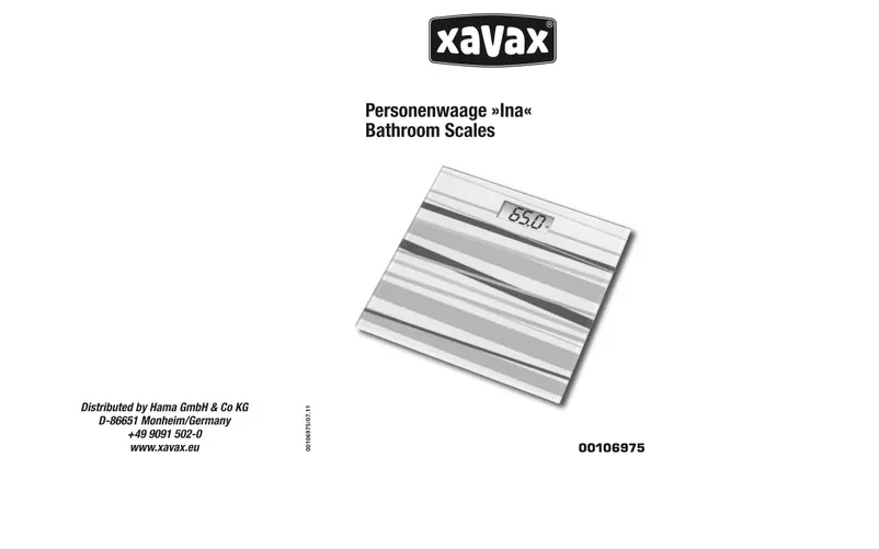 Page n°1 - Manuel utilisateur Xavax Ina