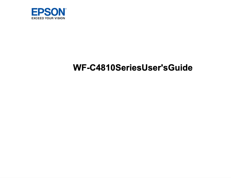 Page n°1 - Manuel utilisateur Epson WorkForce Pro WF-C4810