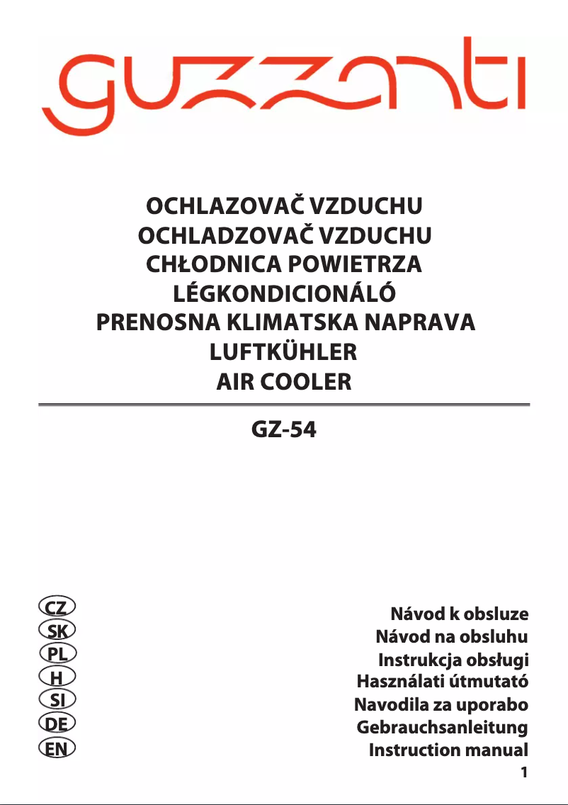 Página 1 del manual Manual de usuario Guzzanti GZ-54