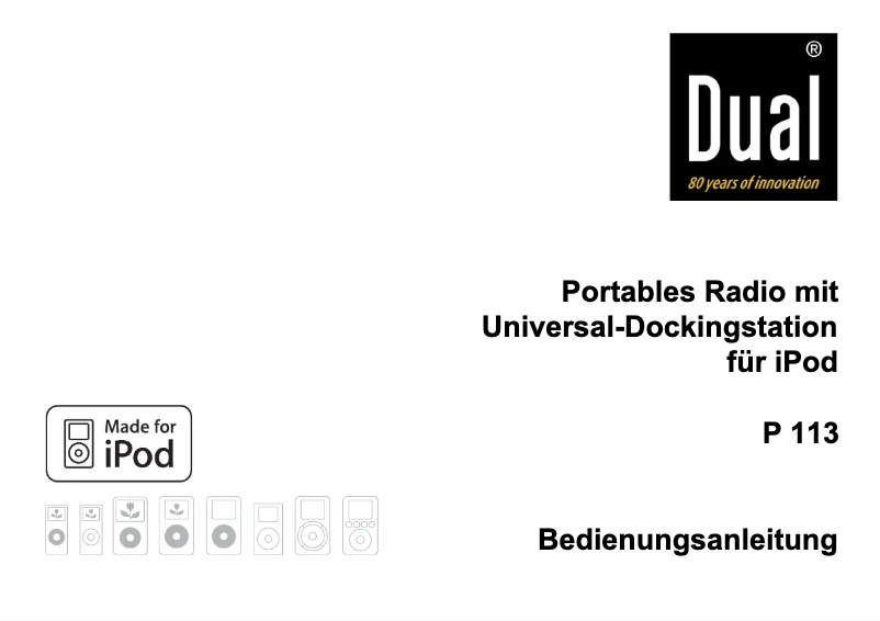 Page 1 de la notice Manuel utilisateur Dual P 113
